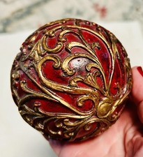 Red goldtone decorated for sale  New Paris