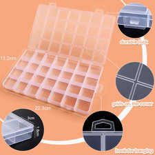 Caixa organizadora de armazenamento de joias de plástico transparente estojo para brincos miçangas display comprar usado  Enviando para Brazil