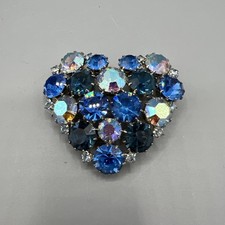 Broche coração vintage Karu Arke Inc tom prata strass iridescente comprar usado  Enviando para Brazil