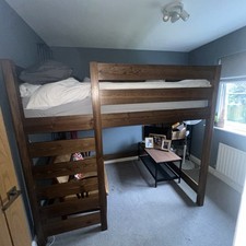 Brown wooden double for sale  KENDAL