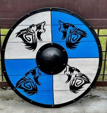 Valhalla Escudo Viking Medieval Madeira Viking Escudo/Lobo Escudo Viking Melhor Gif, usado comprar usado  Enviando para Brazil