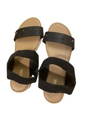 Sandálias confortáveis feitas sob medida upcycled cravejadas preto bronzeado branco sola tamanho 9 comprar usado  Enviando para Brazil
