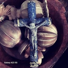 Antique beaded crucifix for sale  HULL