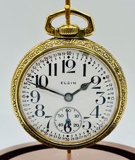 🔥💼 DESLUMBRANTE E ESPETACULAR ELGIN 16s GRAU 291 RELÓGIO DE BOLSO CAIXA CHEIA DE OURO comprar usado  Enviando para Brazil