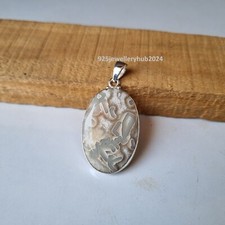 Usado, Pingente de pedra preciosa de jaspe de renda louca prata esterlina 925 feito à mão PG5956 comprar usado  Enviando para Brazil