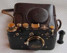 Leica III Olympia 1936 cópia preto-ouro em estojo de couro (cópia Zorki) comprar usado  Enviando para Brazil