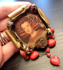 DESLUMBRANTE BROCHE ANTIGO VITORIANO 1800 FRAGMENTO FEITO EM 3,5"! G10384 comprar usado  Enviando para Brazil