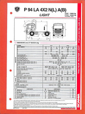 SCANIA TRUCKS / TRACTEUR P 94 LA 4 X 2 N / FICHE TECHNIQUE comprar usado  Enviando para Brazil