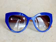 Gafas de sol para mujer Dolce & Gabbana DG 4278 52[]21 145 ojo de gato azul madera Italia segunda mano  Embacar hacia Argentina