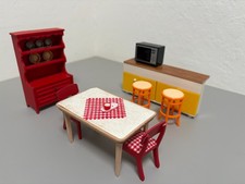 RARO Conjunto de Sala de Jantar Lundby/Tomy (Mesa, Cadeiras, Buffet, Bar e Banquetas, TV/Micro) comprar usado  Enviando para Brazil