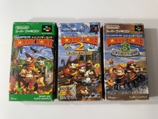 Caixa Donkey Kong Country 1 + 2 + 3 pacote SFC JAPONÊS Nintendo Famicom comprar usado  Enviando para Brazil