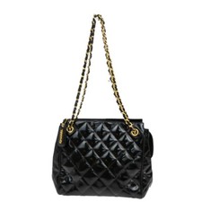 Bolsa de ombro CHANEL CC logotipo corrente matelasse couro envernizado preta vintage 13RF413 comprar usado  Enviando para Brazil