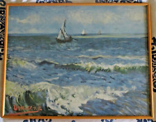Cartaz Van Gogh '91 Repro impressão paisagem marítima emoldurado sob vidro acrílico 24 X 19 polegadas comprar usado  Enviando para Brazil