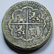 Moeda pirata antiga de 1600 peso 4 reais escala colonial espanhola contrapeso comprar usado  Enviando para Brazil