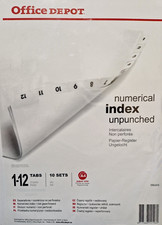 Unpunched dividers numerical for sale  LEICESTER