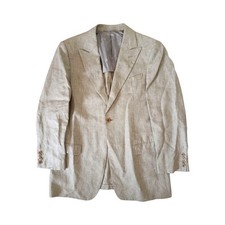 Giorgio Armani Collezioni Grey Linen One Button Blazer Jacket Sz 50R - Large, używany na sprzedaż  Wysyłka do Poland