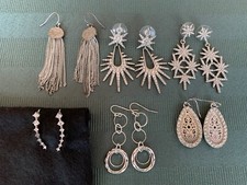 Silver tone earrings for sale  Newport