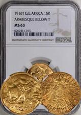 África Oriental Alemã - Ouro 1916-T 15 rúpias NGC MS-63. Arabesco abaixo do T. comprar usado  Enviando para Brazil