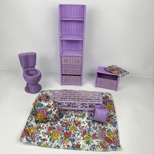 Lote de móveis de vime roxo vintage 1993 Barbie Beverly Hills sala banheiro comprar usado Lote de móveis de vime roxo vintage 1993 Barbie Beverly Hills sala banheiro comprar usado  Enviando para Brazil