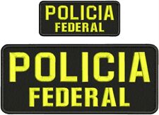 Patches bordados POLICIA FEDERAL 4x10 e 2x5 gancho nas costas AMARELO SOBRE PRETO, usado comprar usado  Enviando para Brazil