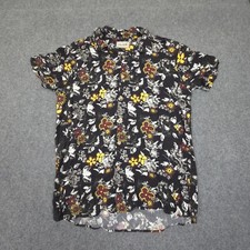 Camisa masculina Critical Slide GRANDE preta praia manga curta botão para cima rayon tamanho G comprar usado  Enviando para Brazil