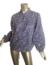Usado, J. Blusa Crew Ruffle Popover Liberty of London Bourton Bloom azul algodão P comprar usado  Enviando para Brazil