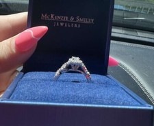 Exquisito Anillo de Novia McKenzie & Smiley Joyeros - Oro Blanco 14K con Diapositiva Radiante segunda mano  Embacar hacia Mexico