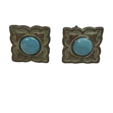 LOOK VINTAGE EXCLUSIVO NAVAJO/ASTECA com BOTÕES DE GAVETA/ARMÁRIO DE PEDRA TURQUESA 1,75", usado comprar usado  Enviando para Brazil