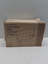 Suporte de Talheres MCM Acrílico Transparente Caddy Maquiagem Buffet Novo Na Caixa Antigo comprar usado  Enviando para Brazil