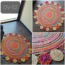 Tapete redondo design tapete de juta e algodão feito à mão tapetes para sala de estar e jantar comprar usado Tapete redondo design tapete de juta e algodão feito à mão tapetes para sala de estar e jantar comprar usado  Enviando para Brazil