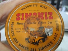 Tampa de lata de frasco de vidro vintage SIMONIZ AUTOMOTIVE WAX comprar usado  Enviando para Brazil