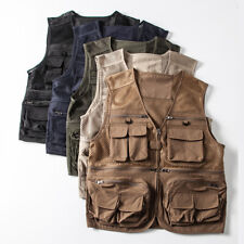 Usado, Masculino Multi-bolsos de carga Colete Gilet Malha Zip Colete De Pesca Caminhadas Ao Ar Livre comprar usado  Enviando para Brazil