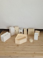 Lote com 10 móveis de cozinha vintage Marx casa de bonecas armário geladeira fogão pia banheira comprar usado  Enviando para Brazil