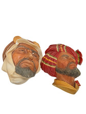 Vintage chalkware heads for sale  RUGBY