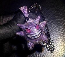 Usado, Colar pingente Gengar Pokemon corrente roxa diamante brilhante joia rapper gelada comprar usado  Enviando para Brazil