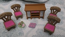Vintage Loving Family Casa de Bonecas Celebrações Sala de Jantar 4 Cadeiras Buffet de Alimentos comprar usado  Enviando para Brazil