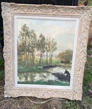 Tableau ancien huile d'occasion  Bardos