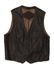 Colete Masculino de Couro TRAPPER IT 46 Pequeno Couro Marrom DQ26 comprar usado  Enviando para Brazil