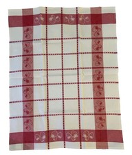 Claude Gerardmer França Algodão Jacquard Toalha de Chá França Vermelho Branco Xadrez comprar usado  Enviando para Brazil