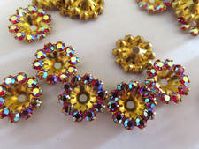 24 configurações redondas de latão strass Swarovski 15mm rubi siamês AB. comprar usado  Enviando para Brazil