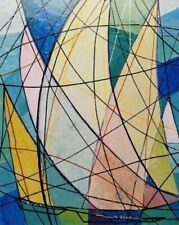 Luigi Florio cm 50x40 Olio su tavola "Mosaico in blu " comprar usado  Enviando para Brazil