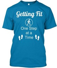Camiseta Getting Fit One Step at a Time fabricada nos EUA tamanho P a 5XL comprar usado  Enviando para Brazil