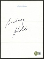 Autógrafo assinado por Sidney Sheldon corte 6x8 escritor americano BAS adesivo, usado comprar usado  Enviando para Brazil