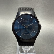 Usado, Relógio Skagen masculino 34mm mostrador azul titânio preto 233LTMN pulseira de malha LEIA!! Novo Batt comprar usado Usado, Relógio Skagen masculino 34mm mostrador azul titânio preto 233LTMN pulseira de malha LEIA!! Novo Batt comprar usado  Enviando para Brazil