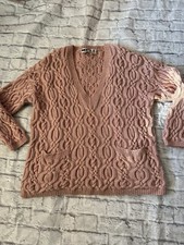 Vintage Damski DKNY Oversize Różowy Dzianinowy Wełniany Sweter DKNY na sprzedaż  Wysyłka do Poland