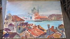 Tableau gouache vue d'occasion  Bardos
