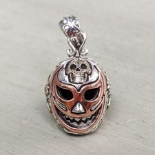 Usado, Pingente de prata esterlina mexicano Lucha Libre caveira comprar usado  Enviando para Brazil
