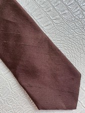 Gravata Pietro Di Como importada de seda crua 3” X 56,5” marrom expresso sólido gravata EUA comprar usado  Enviando para Brazil