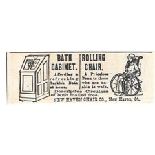 Armário de banho cadeira de rodas New Haven Chair Co CT c1890 anúncio vitoriano AE8-CH11, usado comprar usado  Enviando para Brazil