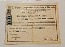 Certificato azionario azione usato  Varano Borghi